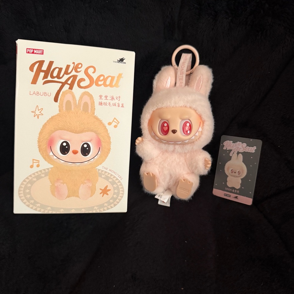 Pop Mart Have A Seat LABUBU Dada Plush Toy - Pink